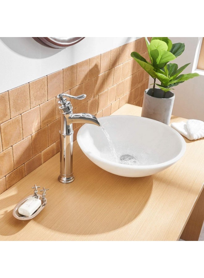 واي دي صنبور حوض حمام عصري بتصميم شلال، بمقبض ذراع واحد، صنبور حوض طويل، مصنوع من النحاس الصلب، تصميم يُركب على سطح الحوض، خرطوشة موفرة للمياه، تركيبات متينة مقاومة للصدأ. - Image 4